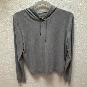 Fabletics Tulip Back Gray Hoodie Pullover Sweater